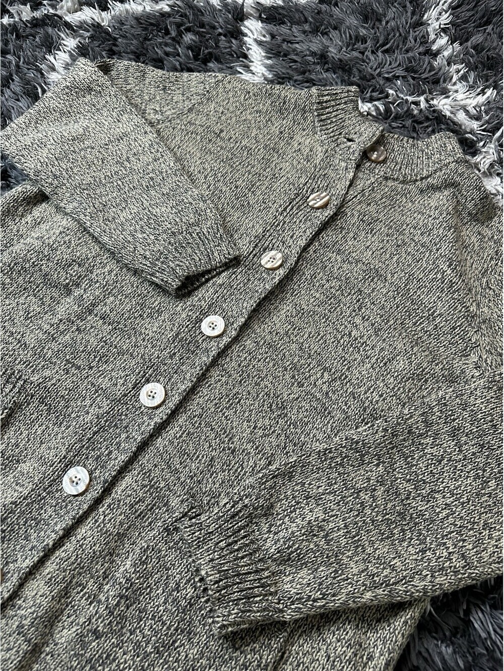 Woman Within Long Cardigan Sweater Womens 1X 22/24 Knit Pockets Button Up Beige